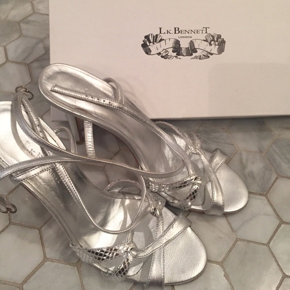 LK Bennett Shoes - LK Bennett EU 39 (8.5) Silver Strappy Heels